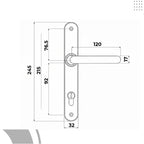 Direkt uPVC Door Handle 215mm Screw Centres 92PZ Sprung