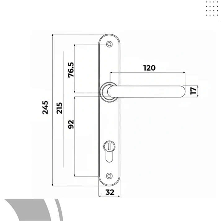 Direkt uPVC Door Handle 215mm Screw Centres 92PZ Sprung