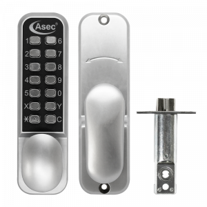 ASEC AS3300 Series Oval Knob Operated Easy Code Change Digital Lock With Optional Holdback & 60mm Latch