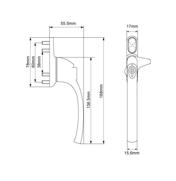 Locking Cockspur Window Handles