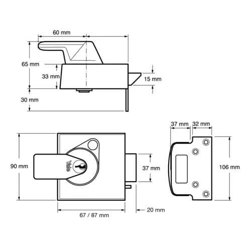 Yale PBS1 BS3621: 2007 High Security Nightlatch