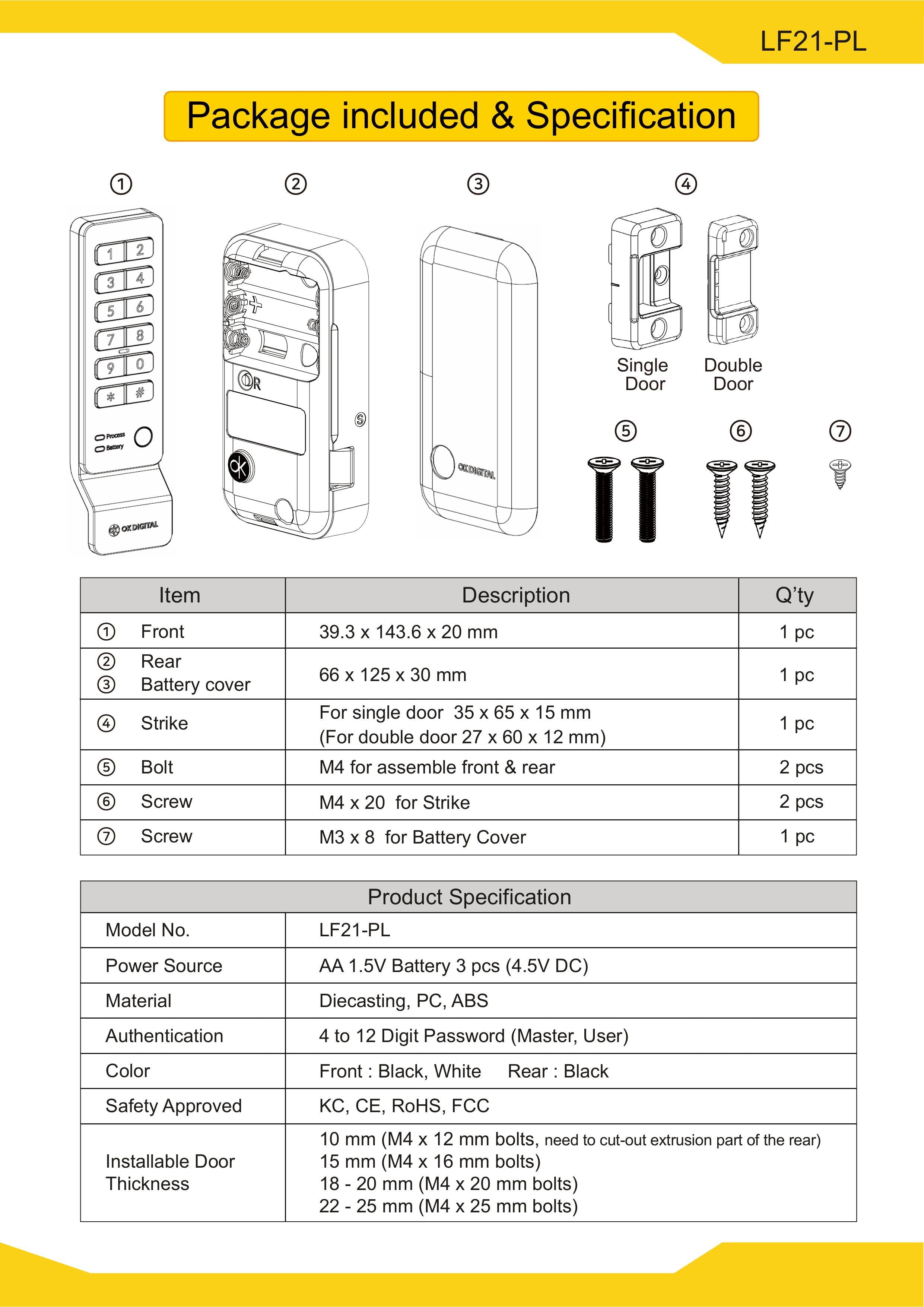 EALF21-PL Smart Digital Lock for Cabinet & Lockers