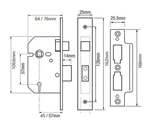 Yale PM550 Non British Standard 5 Lever Mortice Sashlock