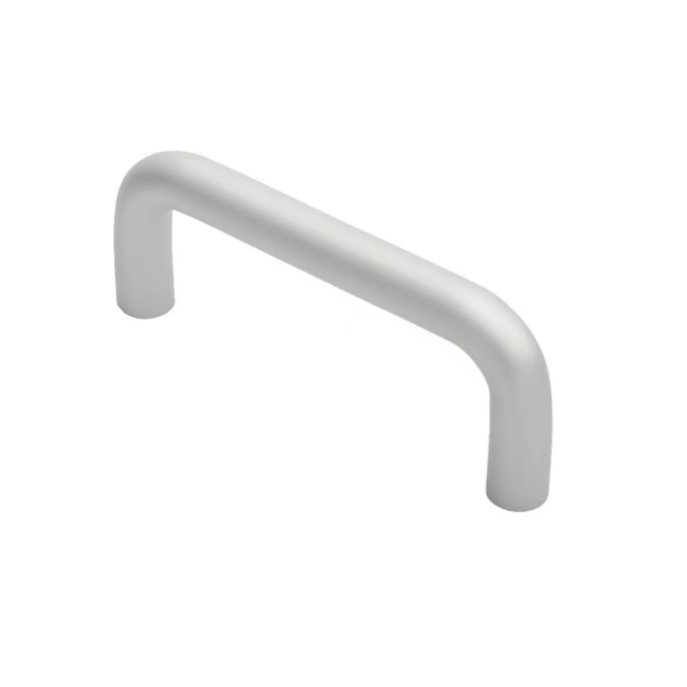 Round Bar D Pull Handles Bolt Through Fixing Satin Aluminium