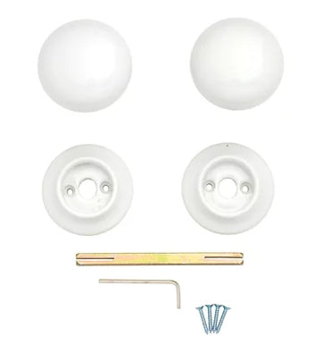 Porcelain Mortice Knobs 60mm Pair White