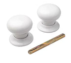 Porcelain Mortice Knobs 60mm Pair White