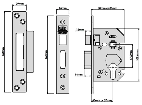 UNION JL22EUS StrongBOLT Euro Sashcase
