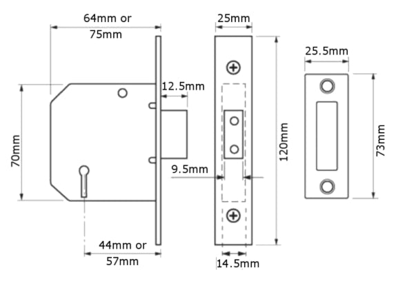 UNION 2177 3 Lever Deadlock