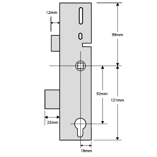 ERA Saracen Lever Operated Latch & Thin Deadbolt Split Spindle - Centre Case