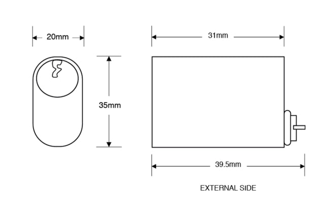 6-Pin Scandinavian Oval External Cylinder