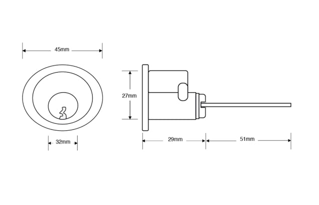 ASEC 6-Pin Rim Cylinder