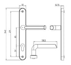 ASEC Sprung Lever/Lever Multipoint Door Handles 85mm PZ 242mm Backplate 211.5mm Fixings