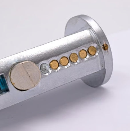 TSS Roller Shutter Bullet Lock - Round Face 24mm Diameter With Flat Sides