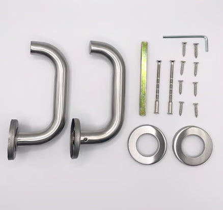 TSS Fire Rated Stainless Steel (SSS) 19mm Return To Door (Safety) Lever on Rose Furniture