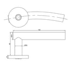 TSS Fire Rated Stainless Steel (SSS) 19mm Arched Lever On Rose Furniture
