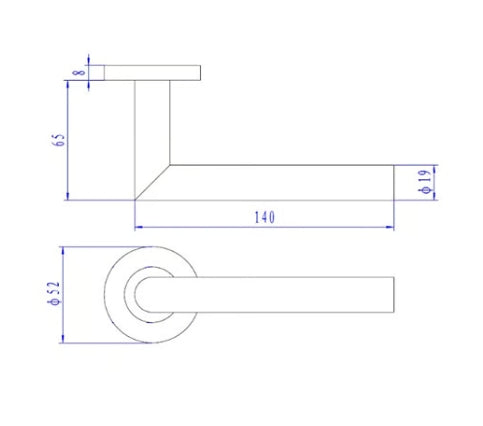 TSS Fire Rated Stainless Steel (SSS) 19mm Mitred Lever On Rose Furniture