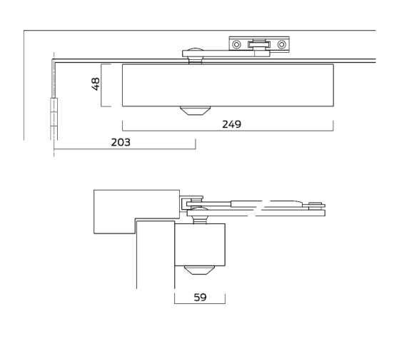BRITON 2003V Size 2-4 Overhead Door Closer
