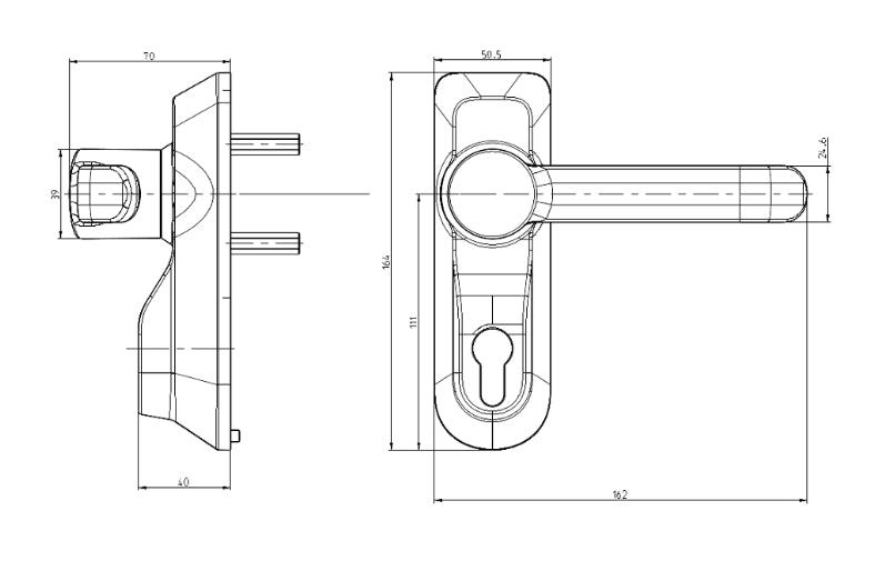 BRITON 1413ELE Lever Operated Outside Access Device