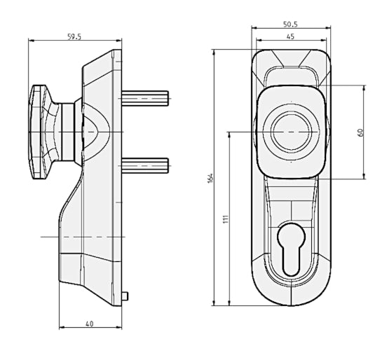 BRITON 1413EKE Knob Operated Outside Access Device