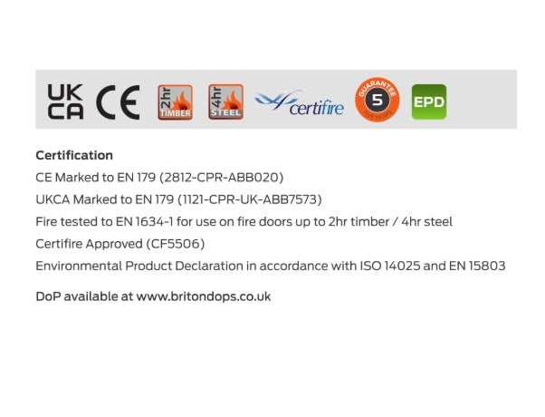 BRITON 1438E Push Pad Panic Latch