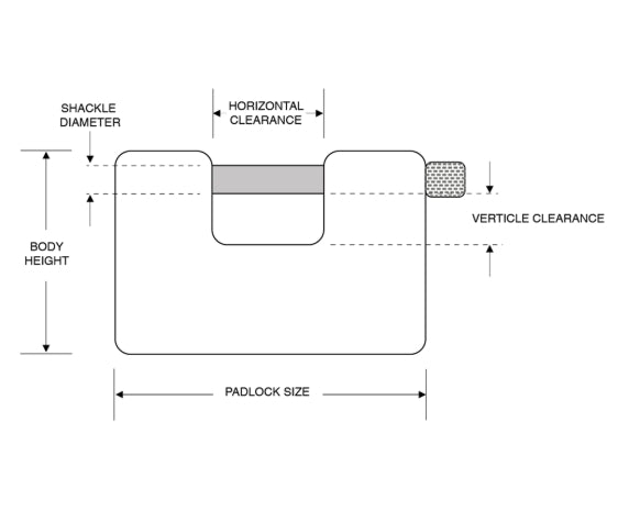 ASEC Steel Sliding Shackle Padlock