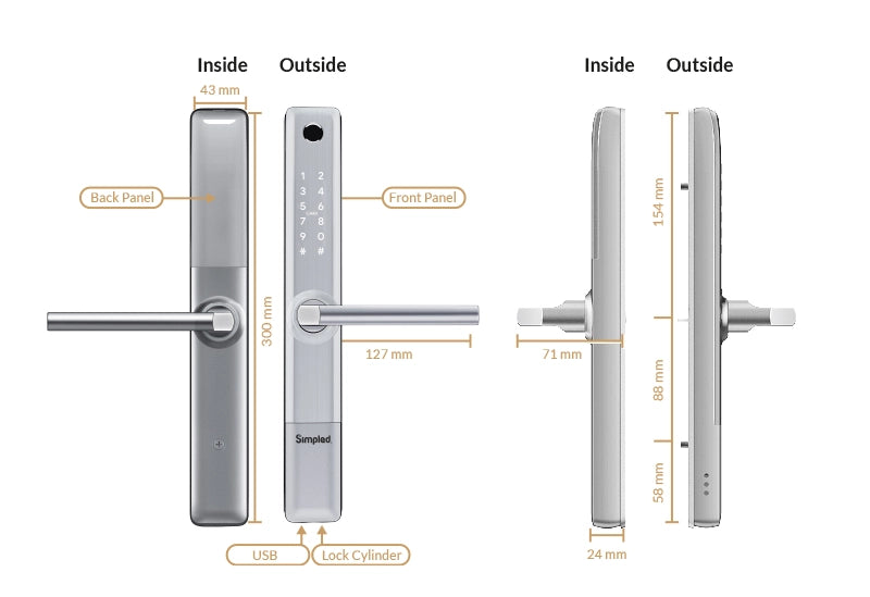 SF Slim Smart door lock