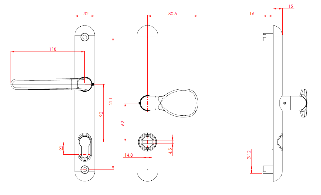 Ultion 2* Door Handle