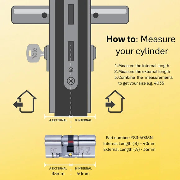 Yale 3 Star Cylinder - Black
